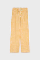 Mustard small gingham loose fit trousers_7