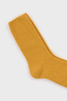 Mustard smooth cashmere wool blend socks_2