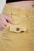 Mustard corduroy slit back skirt_4