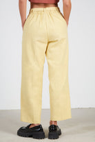 Mustard linen tie waist trousers_2