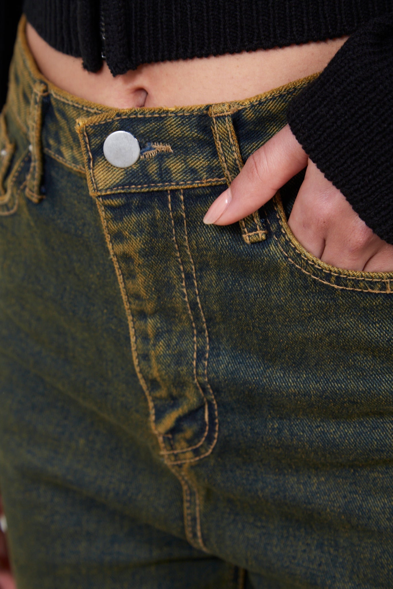 Mustard wide leg jeans_3