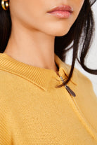 Mustard zip neck slim collar jumper_4