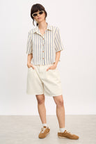 Navy and ivory double stripe short sleeve shirt_4
