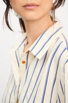 Navy and ivory double stripe short sleeve shirt_3