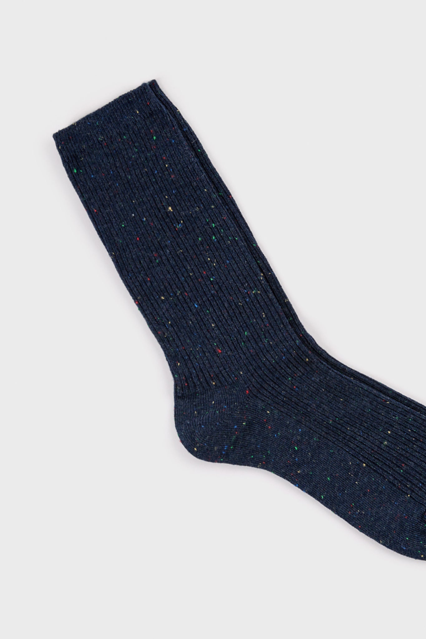 Navy blue rainbow fleck ribbed socks_2