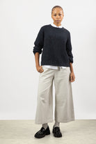 Navy blue rainbow knit raglan jumper_4