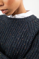 Navy blue rainbow knit raglan jumper_3