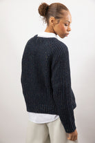 Navy blue rainbow knit raglan jumper_2