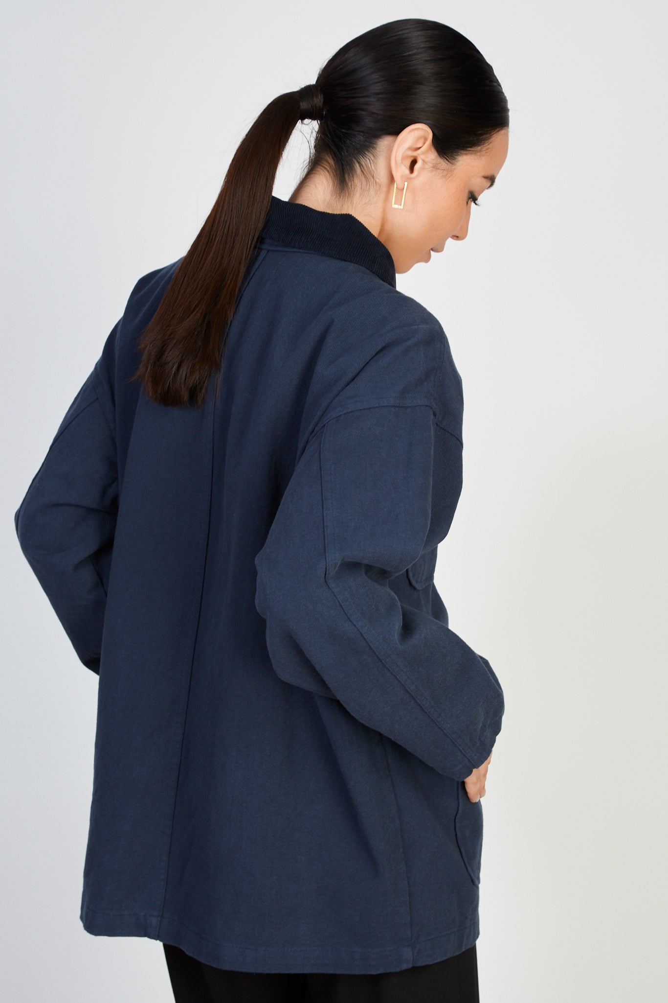〈6〉COTTON BAFU CORDUROY COLLAR JACKET Threadbare Men's Dark Stone Cotton Corduroy Collar Lightweight Jacket
