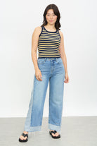 Navy mustard and white striped tank_4