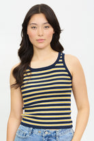 Navy mustard and white striped tank_1