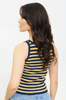 Navy mustard and white striped tank_2