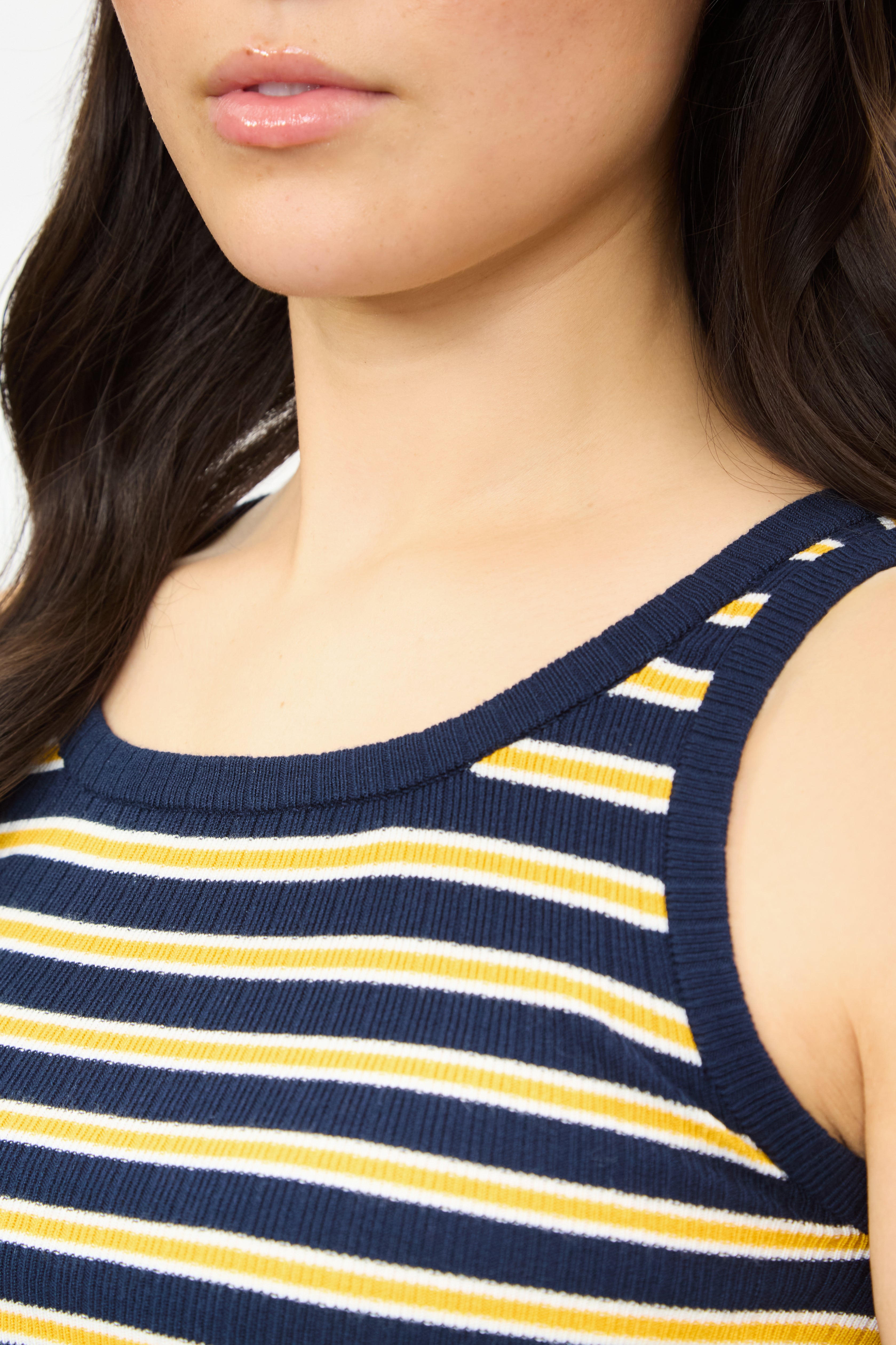 Navy mustard and white striped tank_3
