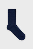 Navy ribbed cashmere wool blend socks_1