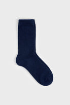 Navy smooth cashmere wool blend socks_1