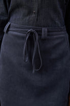 Navy vegan suede mini skirt_3
