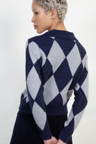 Navy and grey intarsia argyle zip cardigan_3