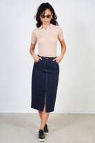Navy contrast stitch skirt_4