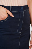 Navy contrast stitch skirt_5