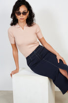 Navy contrast stitch skirt_2