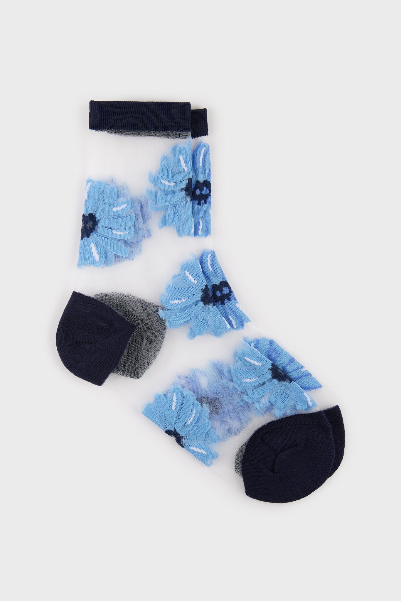 Navy sheer floral socks_3