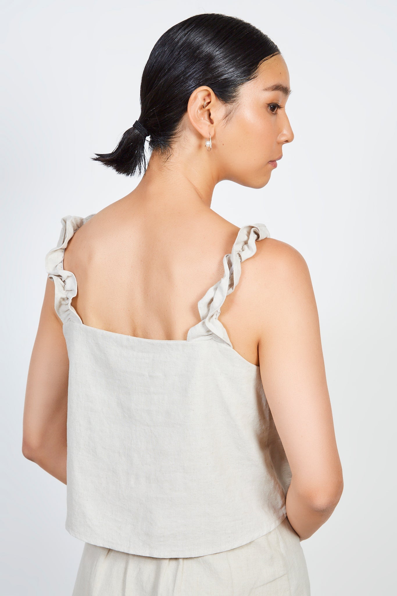 Oatmeal button front tank_3