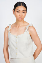 Oatmeal button front tank_2