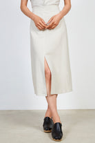 Oatmeal slit front skirt_2
