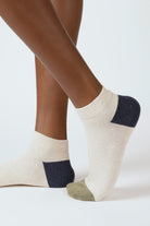 Oatmeal tricolor ankle socks_1