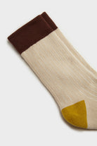 Oatmeal tricolour ribbed socks_2