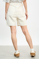 Off white denim single pleat shorts_2