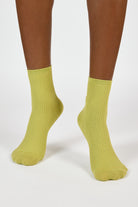 Olive green classic ribbed long socks_4