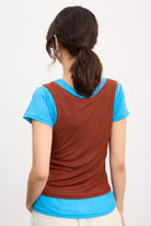 Orange and blue tank layered T-shirt_3