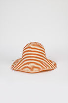 Orange and ivory striped wide brim sun hat_1