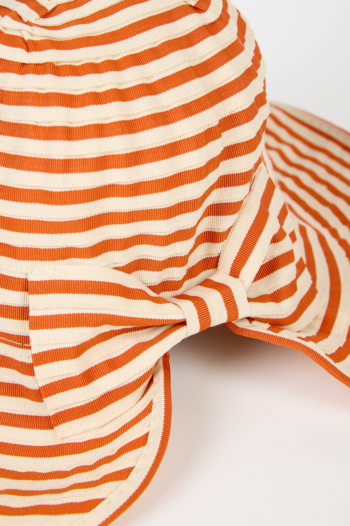 Orange and ivory striped wide brim sun hat_2