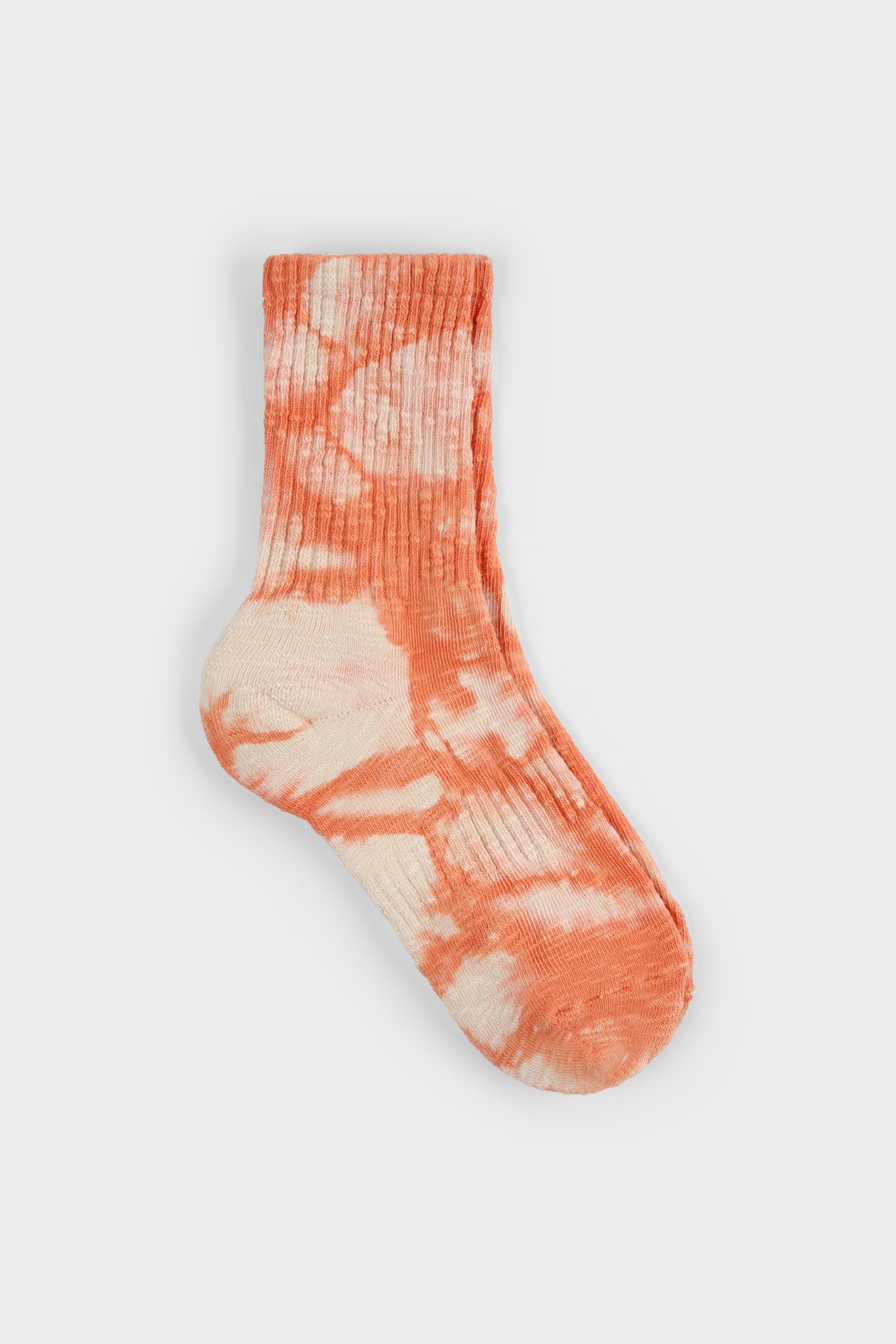 Orange and white tie dye socks_1