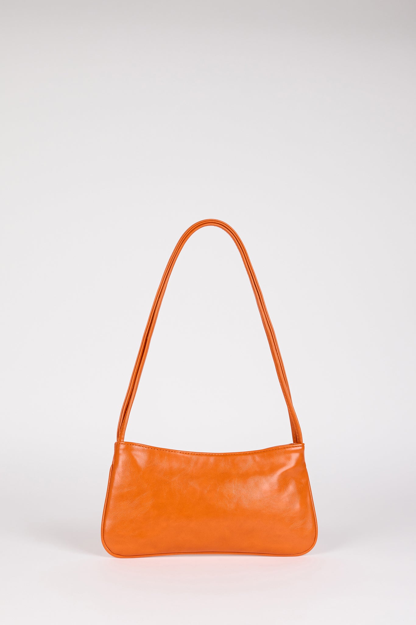 Orange vegan leather mini shoulder bag_1