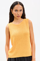 Orange wide neck knit tank_1