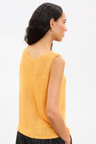 Orange wide neck knit tank_2