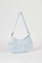 Pale blue tiny polka dot ruched curve shoulder bag_2