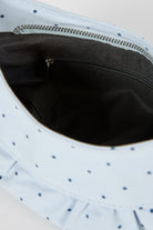 Pale blue tiny polka dot ruched curve shoulder bag_3