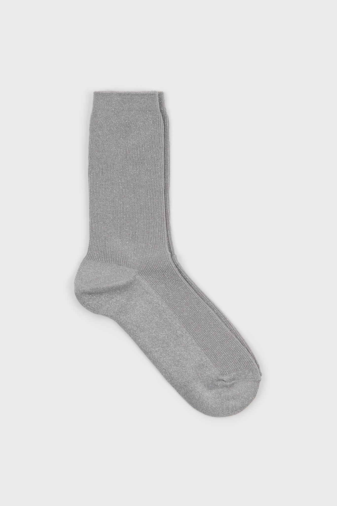 Pale grey modal blend ribbed socks_1