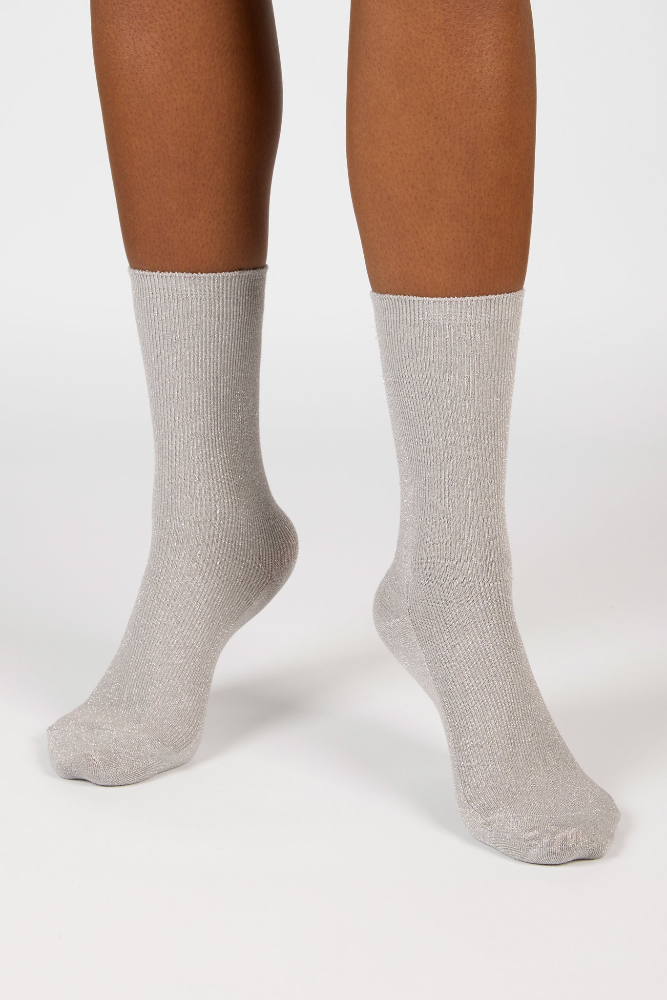 Pale grey modal blend ribbed socks_4