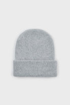 Pale grey mohair beanie hat_1