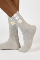 Pale grey triple daisy socks_1
