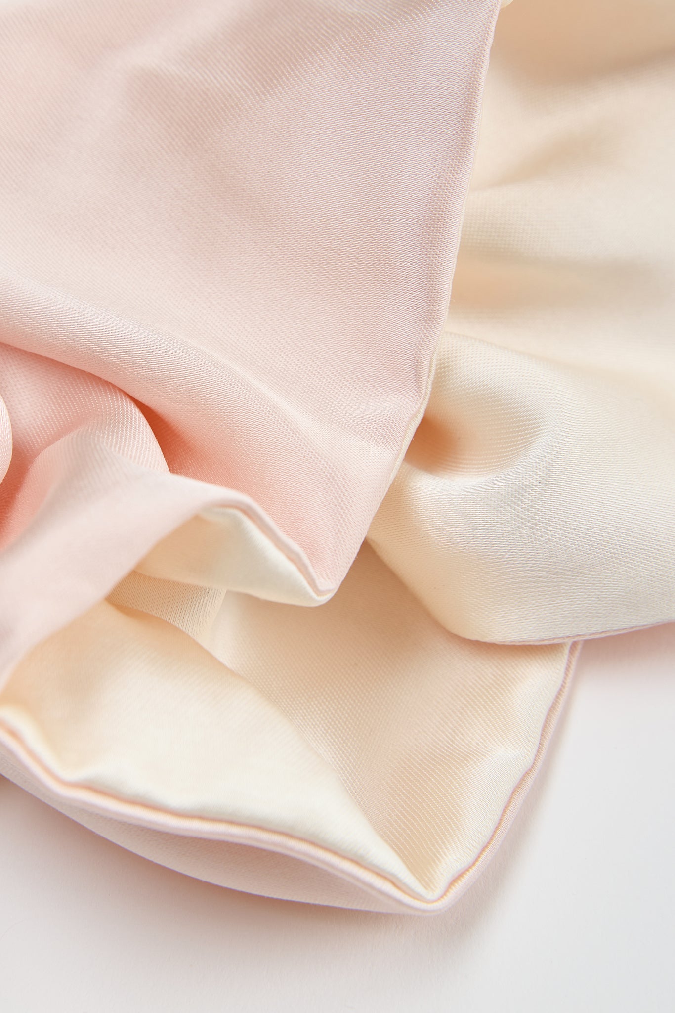 Pale pink and ivory silky scrunchie_2