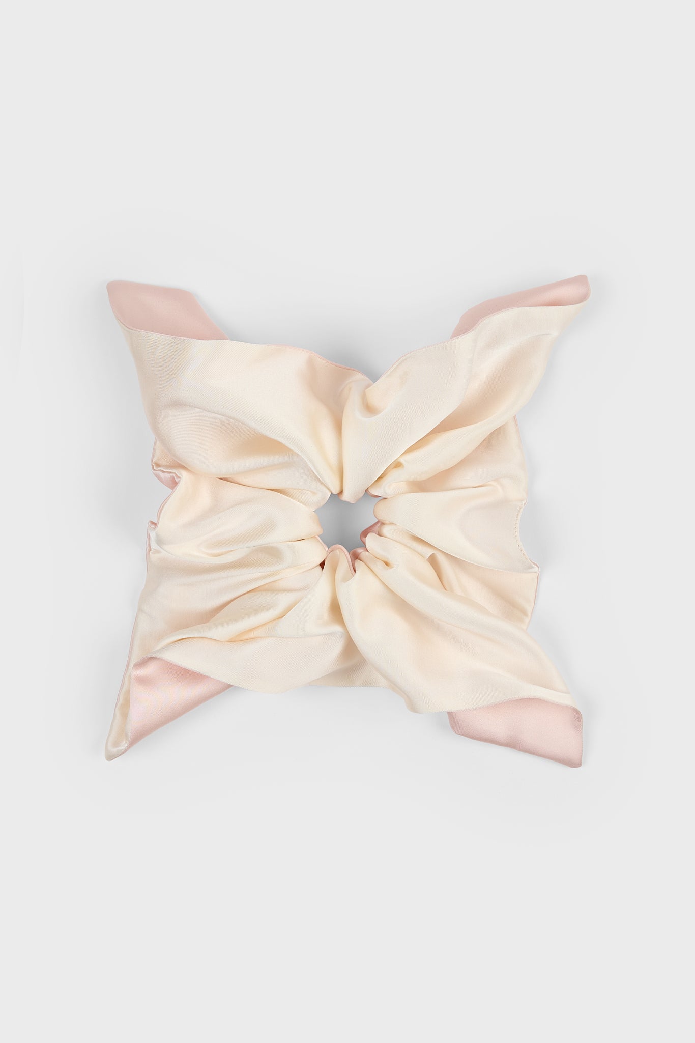 Pale pink and ivory silky scrunchie_3