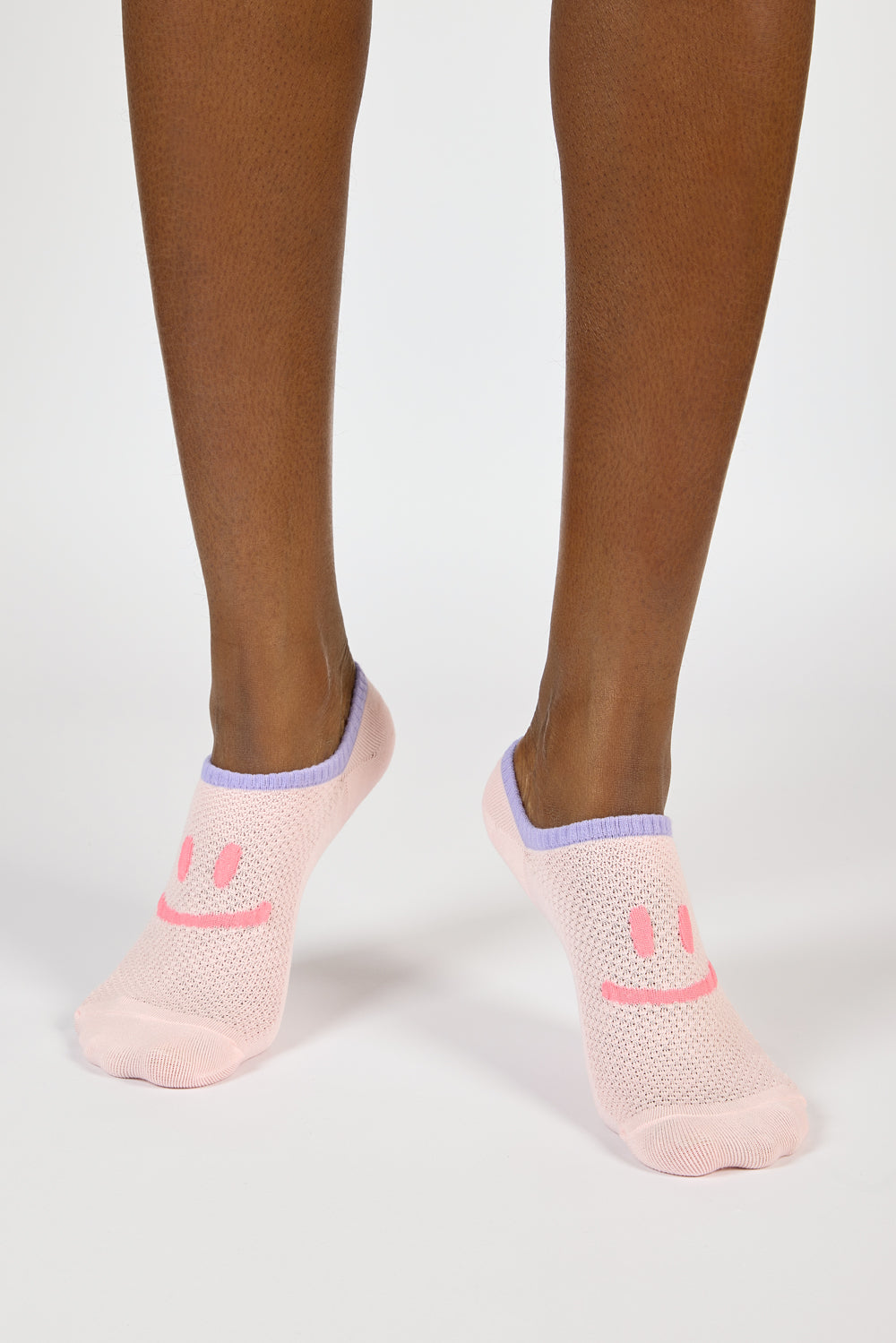 Pale pink and lilac giant smiley face pop socks_1