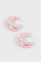 Pale pink enamel bubble hoop earrings_1