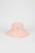 Pale pink gingham embroidered cherry reversible sun hat_4